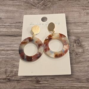 2 LEFT! Gold Plated Colorful Acrylic Drop Dangle Earrings